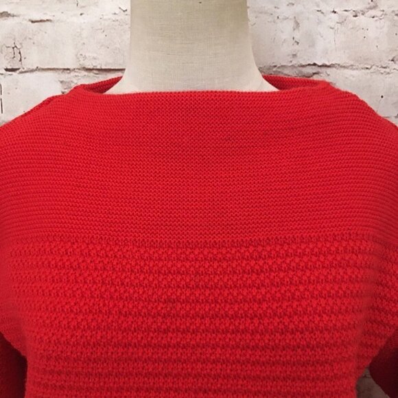 Vintage Browns of Bermuda Pure British Wool Tomato Red Sweater 36”-38” Boat Neck - Picture 2 of 6